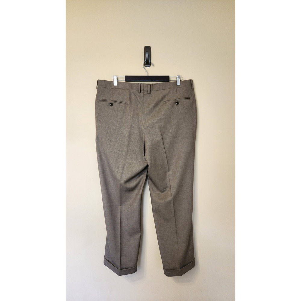 Baroni Super 150s Tan Brown Micro Pattern Suit 44S Jacket 40X26 Pants 100% Wool - Picture 14 of 16